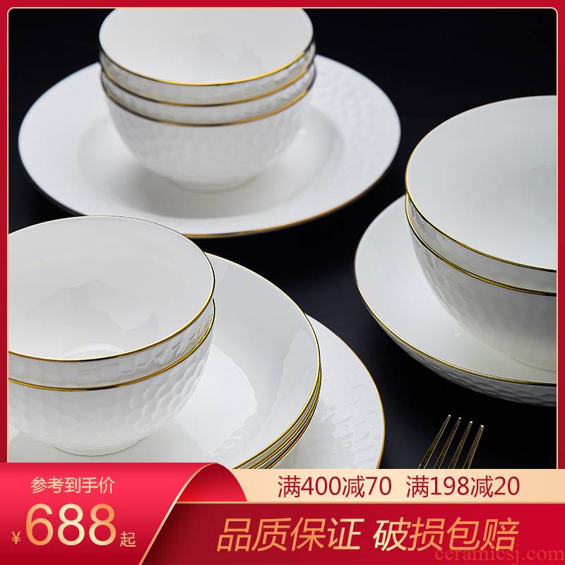 Mystery European contracted ipads bowls disc set of jingdezhen ceramic tableware household see colour combination dishes. A gift