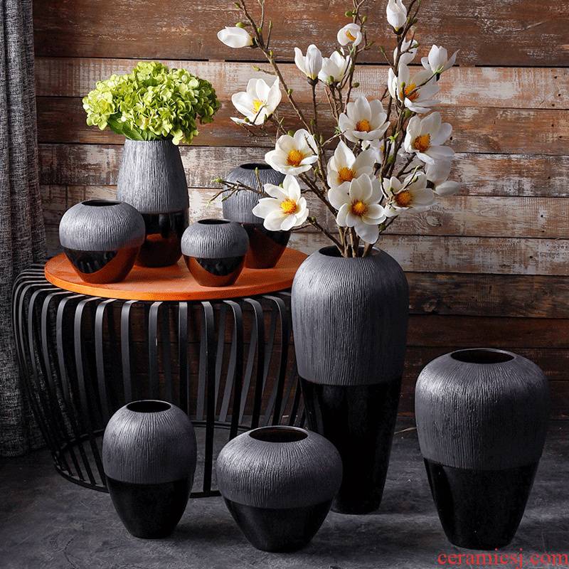 I and contracted ceramic vase mesa landing simulation flower flower flower arranging furnishing articles dried flowers combination home decoration