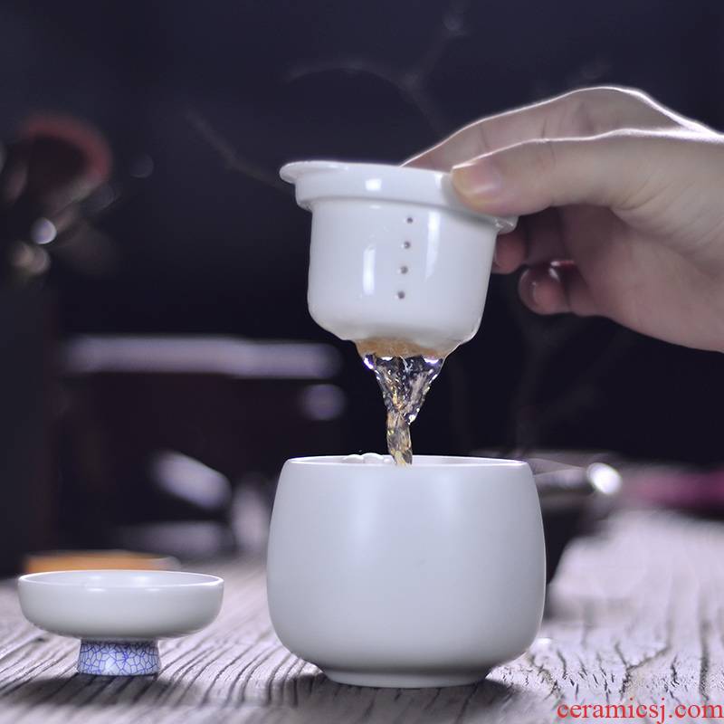 Public remit enjoy private belt filter cups a pot of a crack cup white office travel tea set ceramic sample tea cup