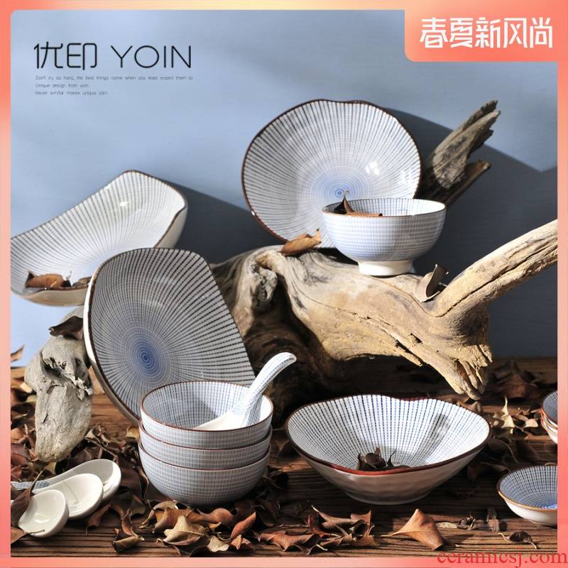 Japanese ceramics tableware feng household suit creative Korean dish dish dish bowl of rice bowls Chinese cuisine