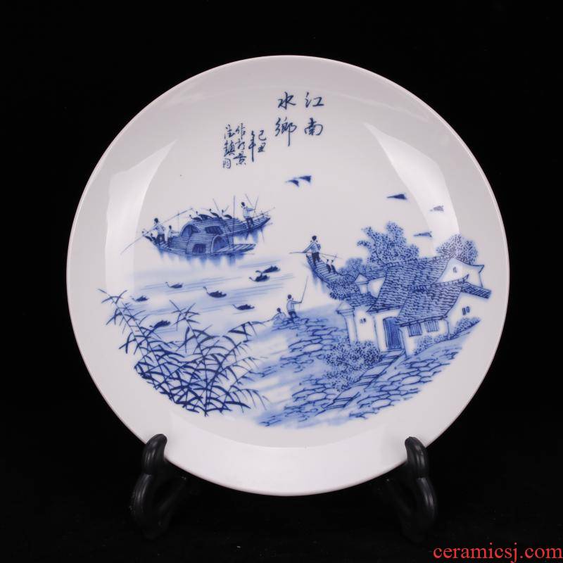 Archaize of jingdezhen porcelain com.lowagie.text.paragraph the qing qianlong jiangnan porcelain plate of Chinese style restoring ancient ways household adornment furnishing articles