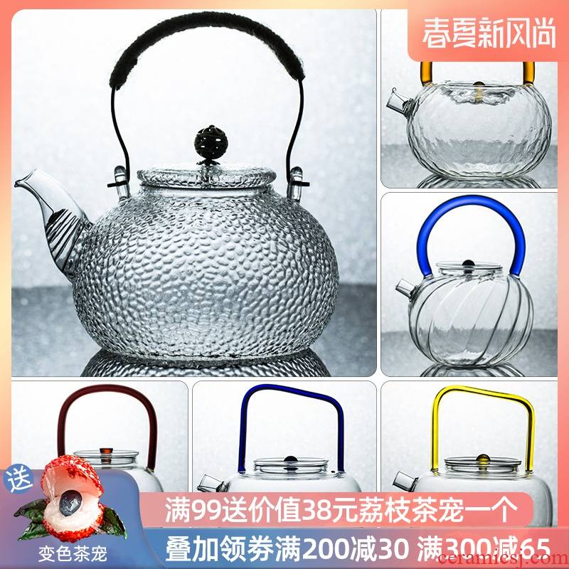Japanese high - temperature electric hammer glass girder pot TaoLu boiled tea kettle steamed tea teapot kung fu tea set