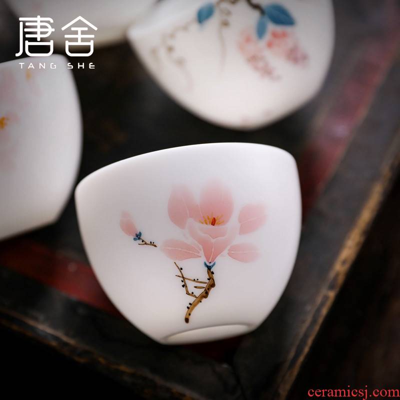 Don difference up biscuit firing hand - made ceramic cups sample tea cup dehua white porcelain personal thin foetus masters cup creative kung fu tea set