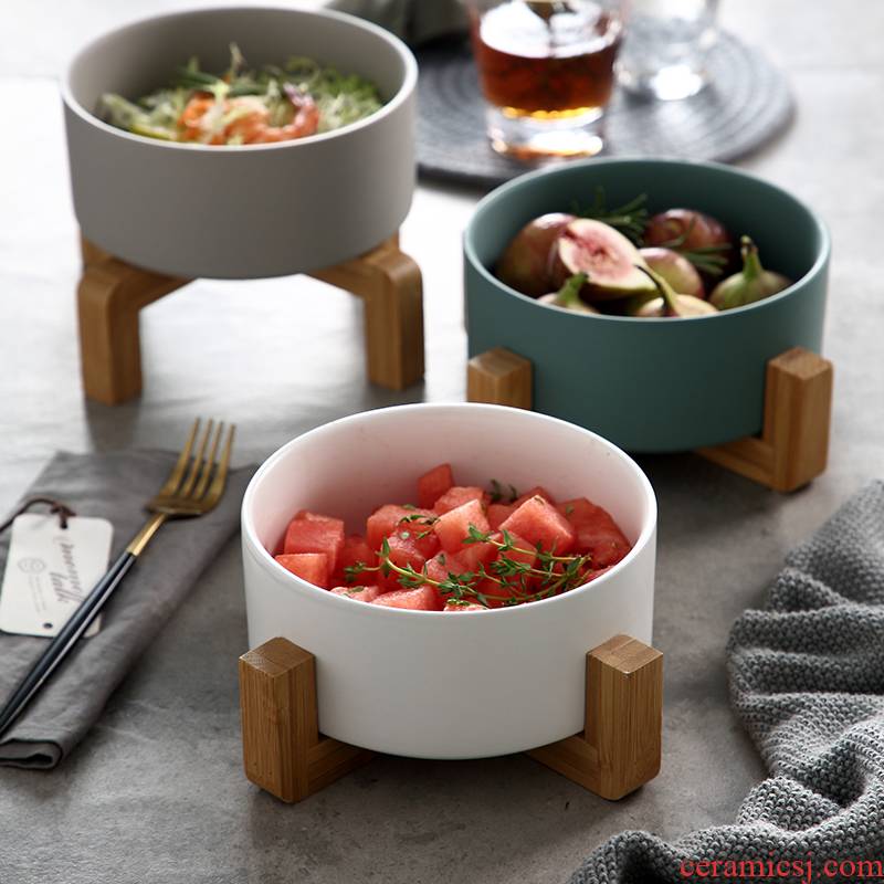 Ceramic bowl dessert bowl of fruit bowl creative household large vegetable food salad bowl Nordic contracted nice bowl