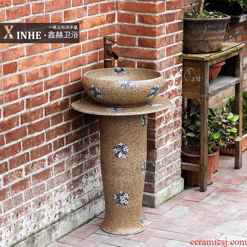 Lavabo jingdezhen ceramic column is suing toilet floor integrated art basin vertical column commode