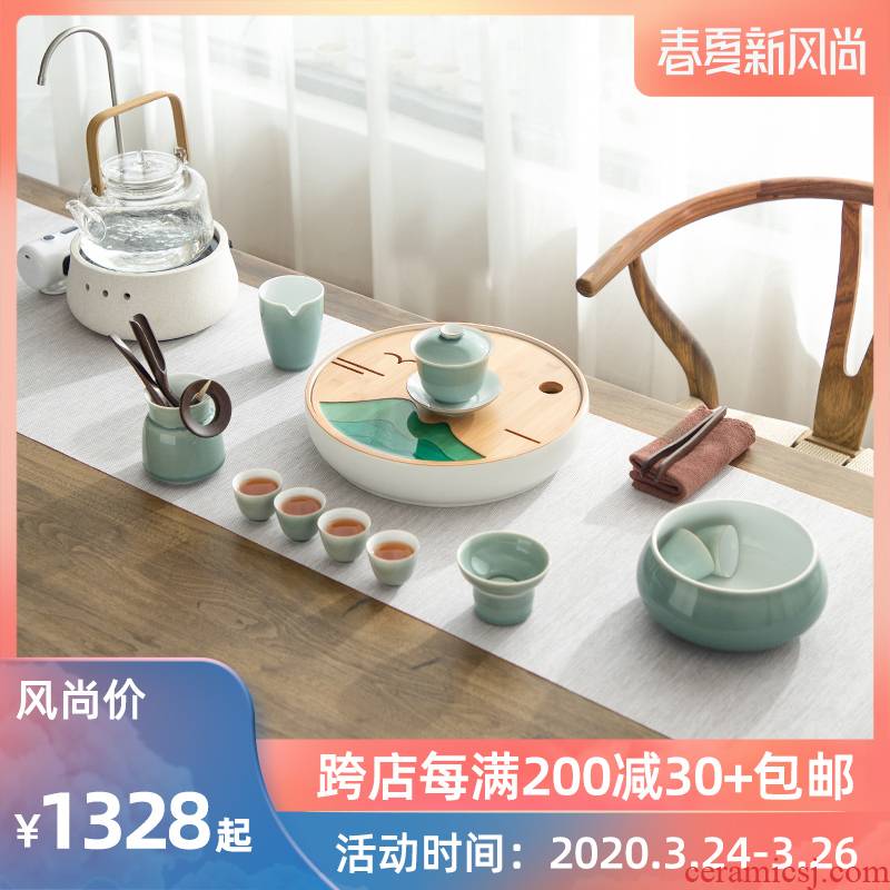 Mr Nan shan first qingshan ceramics kung fu tea set contracted home sitting room tea cup set tea service