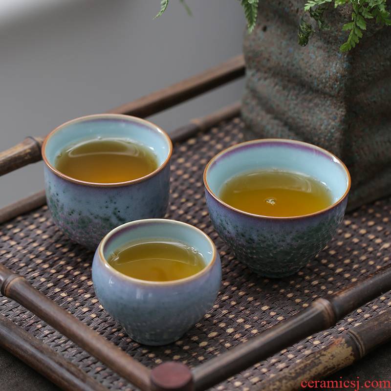 Zhuo imperial up all kung fu tea set a single tea cup pure manual built large master single glass ceramic cups