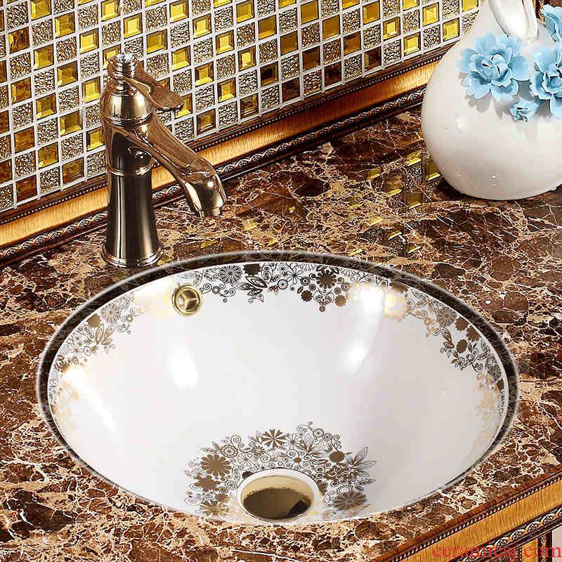 Beautiful queen cell under the square ceramic art basin sink embedded circular toilet lavatory basin basin