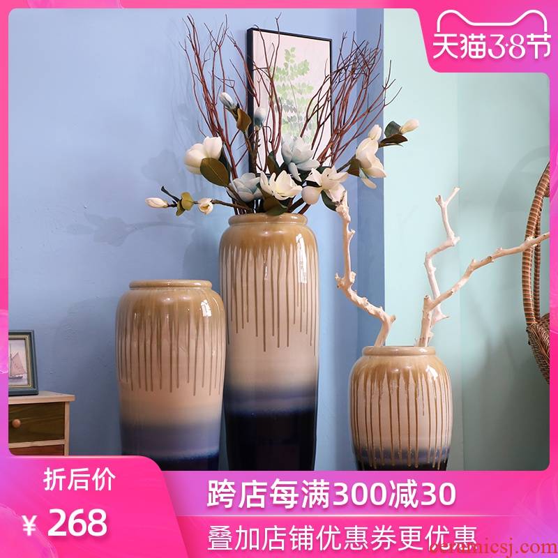 Modern jingdezhen ceramic vase of large indoor and is suing landscape decoration hotel sitting room of Chinese style flower implement furnishing articles