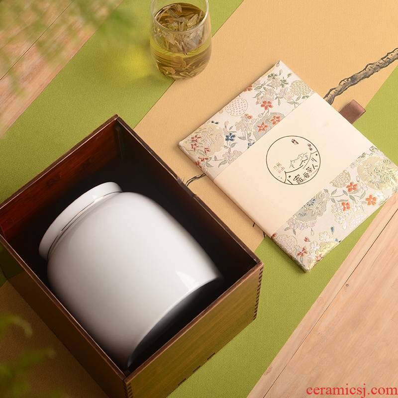 2019 green tea box empty box ceramic jar caddy fixings longjing tea, anji white tea tea gift box the packed cartons