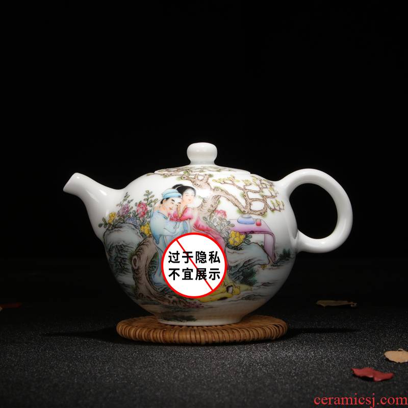 Jingdezhen chinaware sample tea cup hand - drawn characters powder enamel POTS all hand teapot kung fu tea pot