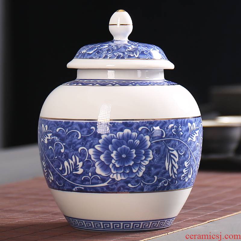 Devoted to inflammation puer tea blue small tea pot receives general ceramic large seal pot household porcelain restoring ancient ways