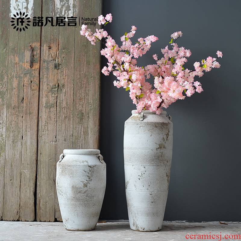 The ground ceramic vase large furnishing articles dried flower arranging flowers northern rural contracted sitting room adornment ornament white restoring ancient ways