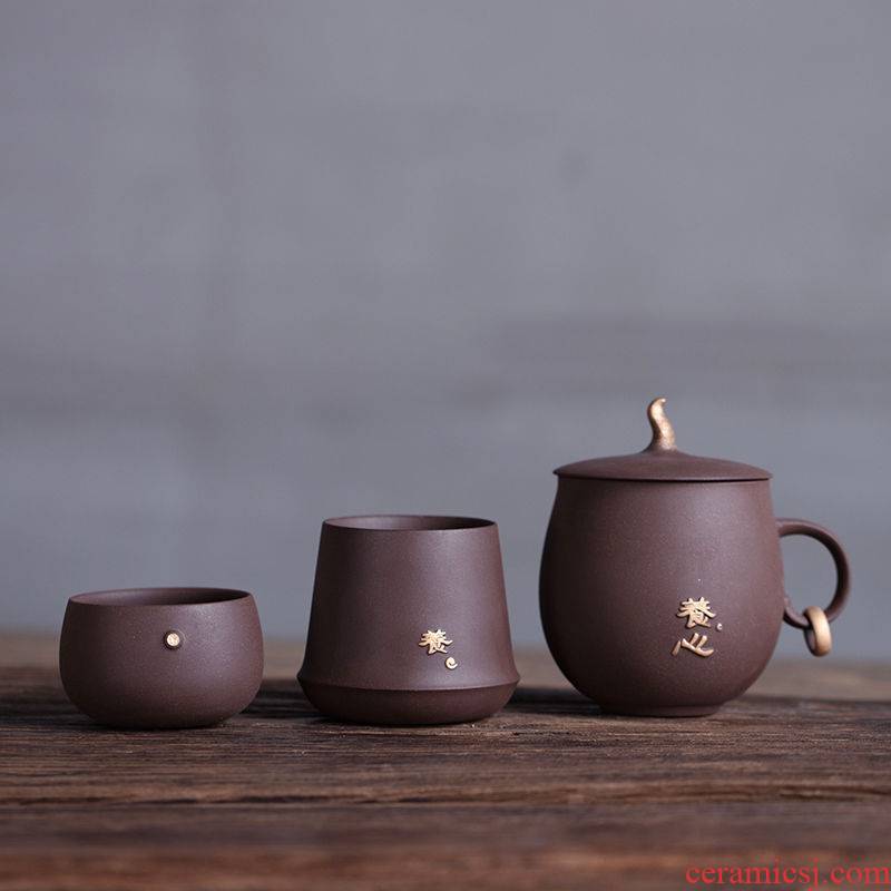M letters kilowatt/hall ceramic health tea cup cup tea cup healthy soil paint craft glass yangxin cup