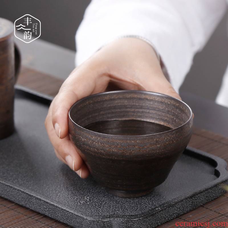 Japanese coarse pottery kung fu tea masters cup ceramic cups single cup large antique zen sample tea cup of tea