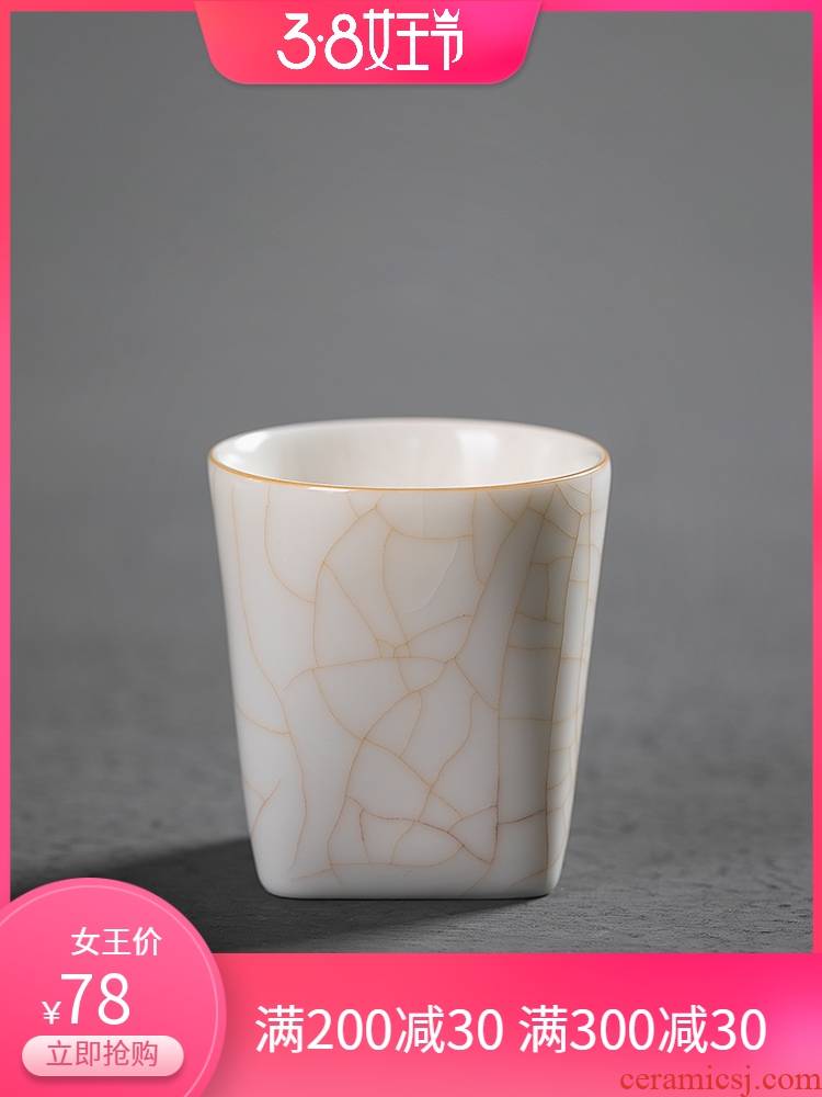 Jiangnan ceramic cups past your up square cup kung fu tea tea sample tea cup tea cup single cup a single master