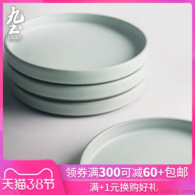 About Nine soil coarse pottery Japanese dishes manual flat home cold dish plate from the dry tea plate plate plate western food