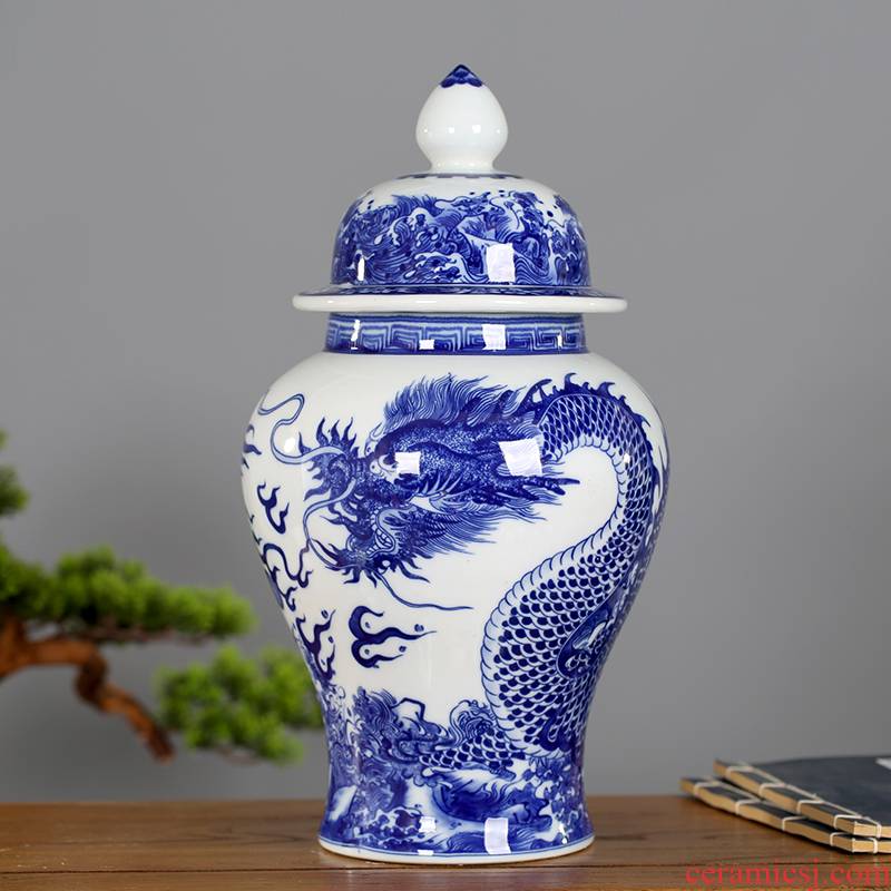 Jingdezhen ceramics vase storage tank general Chinese blue and white porcelain jar of I household adornment furnishing articles process