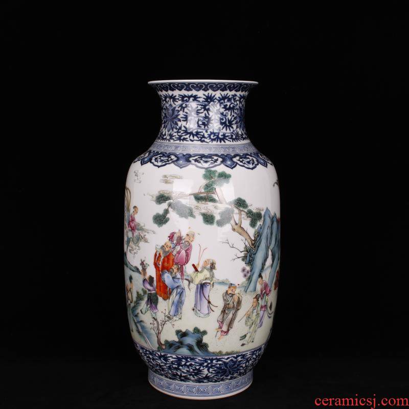 Stories of jingdezhen imitation qianlong pastel idea gourd vase vases, antique Chinese antique living room a study place