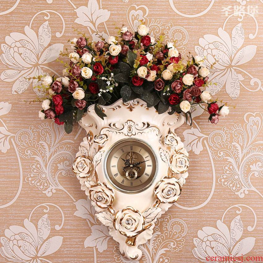 Fort SAN road new creative European ceramic wall hanging clock sitting room clock widget household act the role ofing is tasted wall act the role of mail