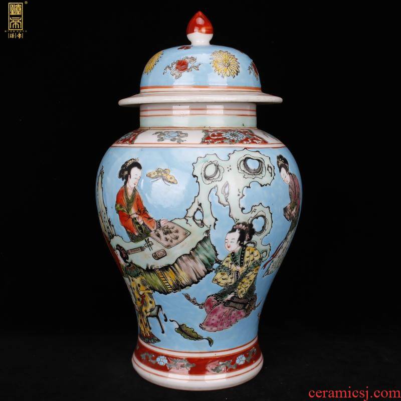 Stories of jingdezhen imitation of the qing emperor kangxi pastel general tank Chinese antique reproduction antique old decorative furnishing articles