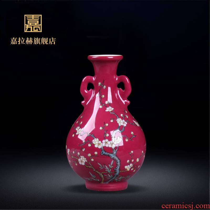 Jia archaize carmine lage jingdezhen ceramics powder enamel with the name plum blossom put home furnishing articles ceramic decoration