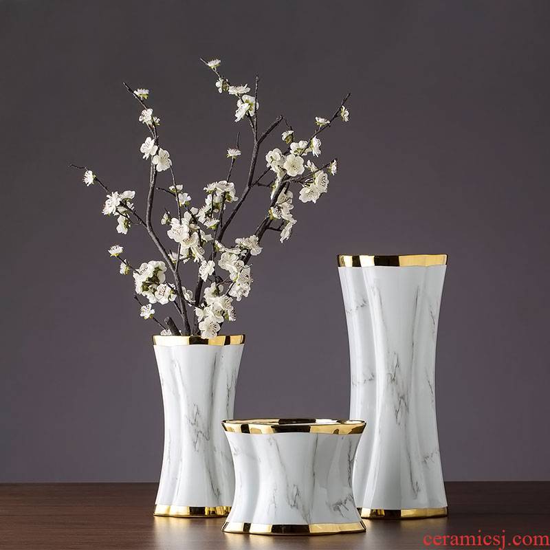 Jingdezhen ceramic vase furnishing articles home flower arrangement sitting room adornment contracted and I creative table dry flower receptacle