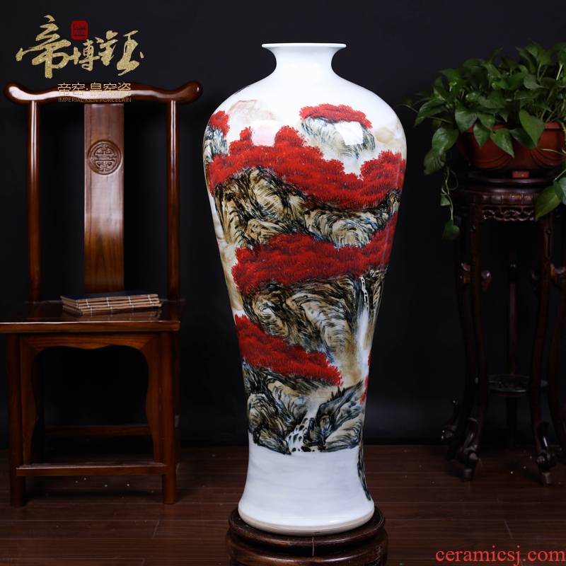 The Master of jingdezhen ceramics hand - made scenery youligong large name plum bottle sitting room place, Chinese style of large vase