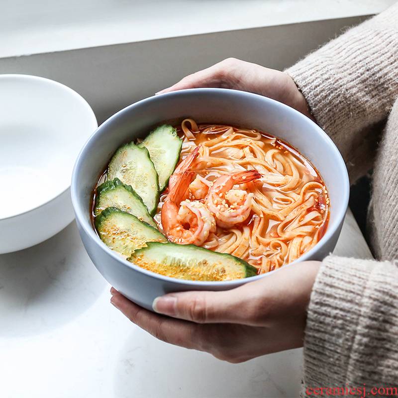 Boreal Europe style eat rainbow such as bowl eight inches large bowl of individual household contracted small and pure and fresh soup bowl ceramic large bowl of noodles
