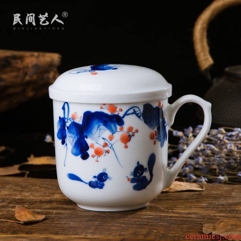 Jingdezhen ceramic filter tank teacups hand - made porcelain office meeting single cup large tea cups
