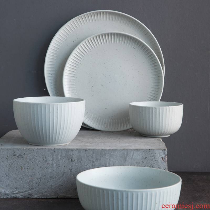 Porcelain soul Nordic ceramic tableware dishes flavor adjustment job 0 flat the salad bowl of soup bowl rainbow such use dinner plate