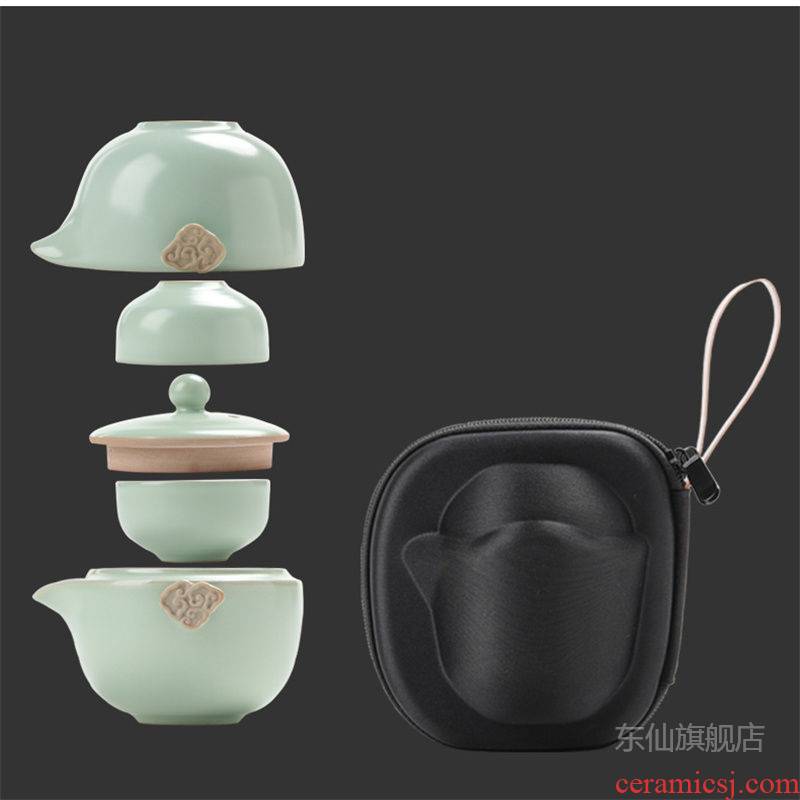Your up to crack a pot of two CPU portable travel ceramic kung fu tea set 2 two people home tea pot