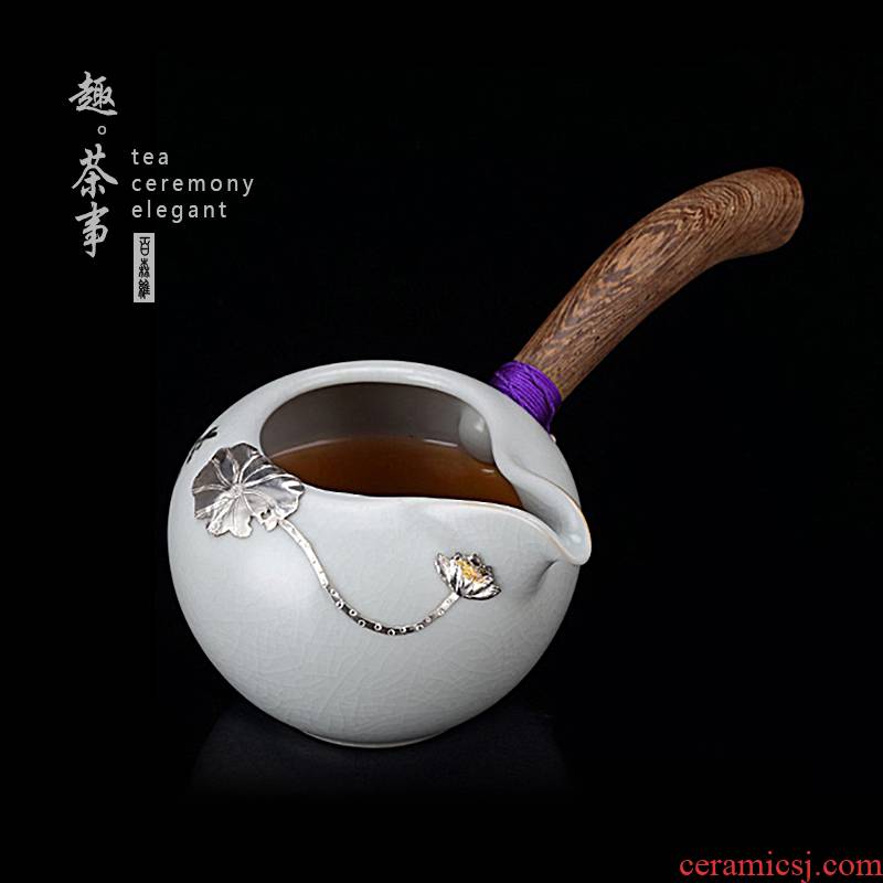 Taiwan FengZi your up ceramic fair keller silver trumpet tea ware single separate tea accessories long handle and cup