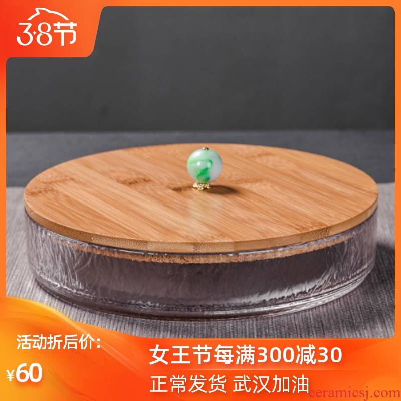 Ya xin company hall glass tea box of multilayer superposition of white tea pu 'er tea cake frame the receive ceramic tea pot