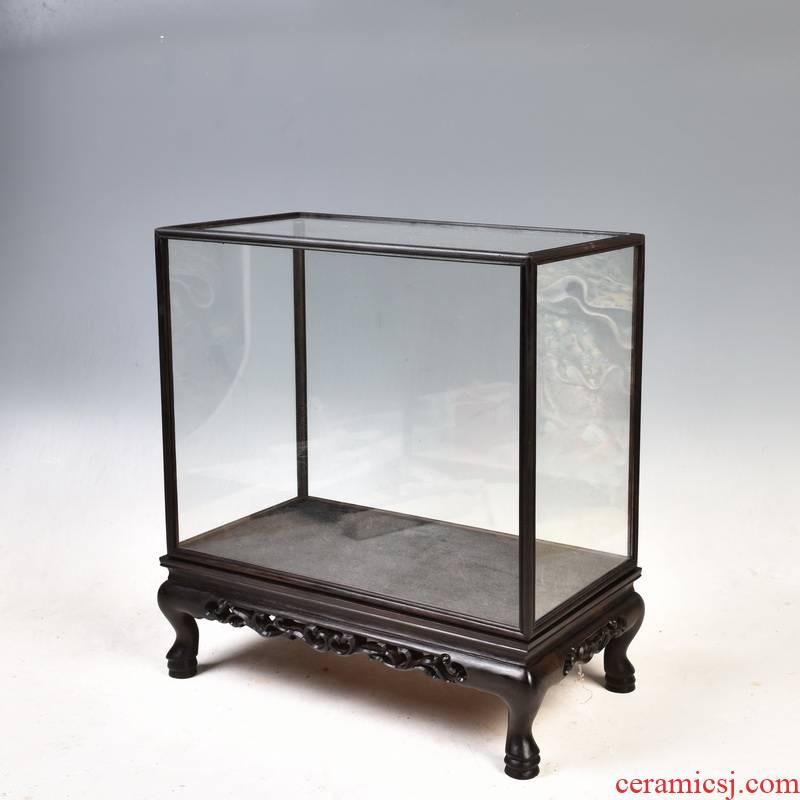 Purple wingceltis ebony wood cage treasure the glass dust cover feature of solid wood antique mahogany base cover