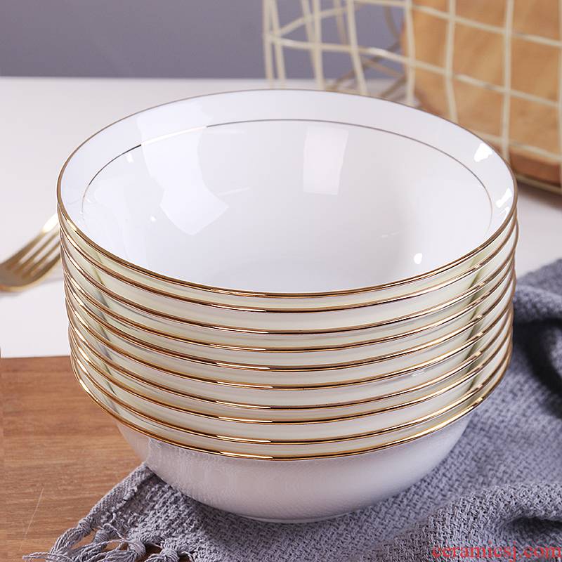6 pack manual paint home eat rainbow such as bowl bowl of the big bowl of jingdezhen ipads China pure white contracted tableware