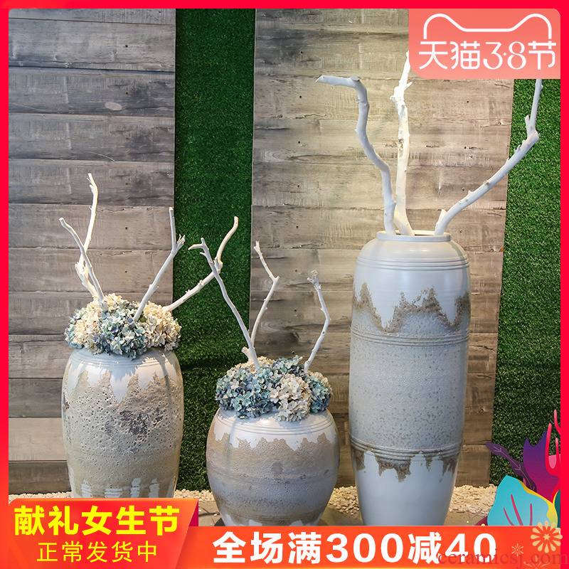 Jingdezhen retro nostalgia of large vase fell into the sitting room between example simulation artificial flowers adornment hotel furnishing articles
