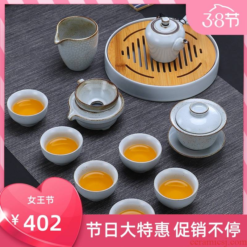 Poly real scene ceramic kung fu tea set small set of tea cups ltd. dry mercifully round tea tray was home the teapot