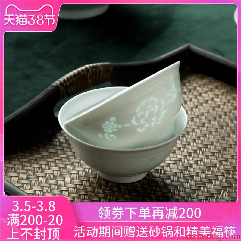Jingdezhen ceramics dishes suit household jobs soup bowl white porcelain rainbow such to use single tableware club custom wholesale