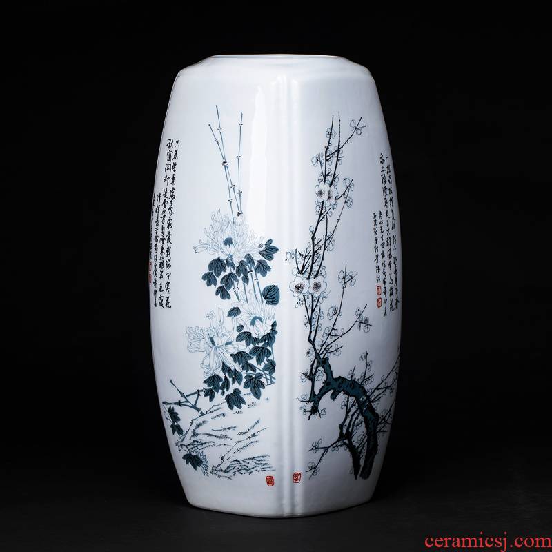 Jingdezhen ceramics rich ancient frame floret bottle of flower arranging dried flowers lucky bamboo Chinese style home sitting room adornment is placed