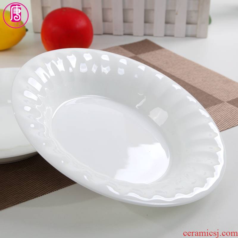 Swallow Tang Jiayong dishes dish ipads porcelain soup plate continental plate ceramic deep dish hotel tableware pure white plate