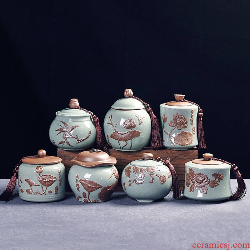 Caddy fixings ronkin elder brother up with household storage tanks kung fu tea set accessories ceramics pu seal pot