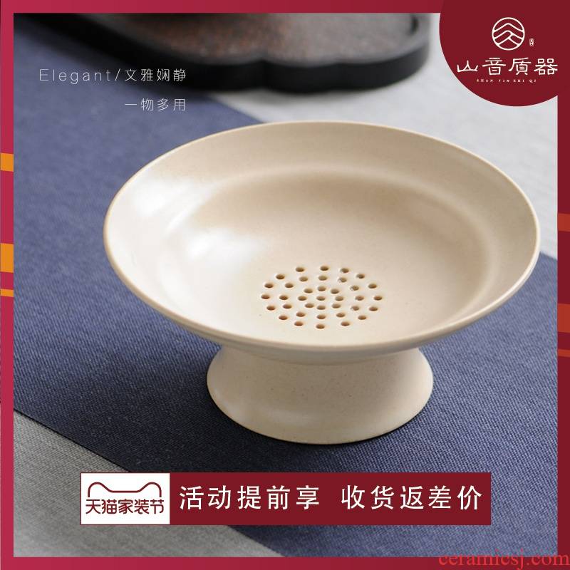 Undressed ore bearing fruit bowl of tea plant ash glaze pot plate dry processed plate can raise can open new mud of jingdezhen tea service
