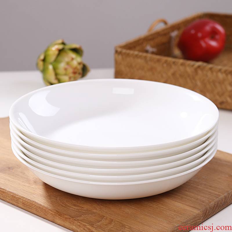 Dish Dish Dish household microwave ceramic cooking meal combination of circular ipads China deep Dish soup plate FanPan