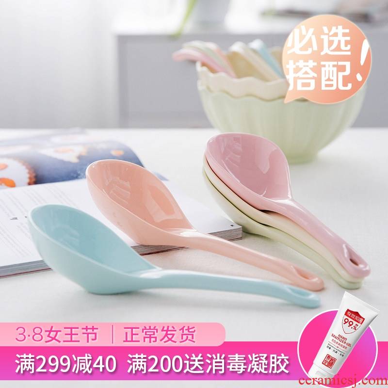 Color household contracted Japanese Korean creative couples long handle ceramic spoon tablespoon small spoon, soup spoon, tableware