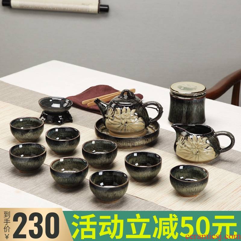 Jingdezhen ceramic kung fu tea set suit household ceramics up noggin teapot high - end gift box