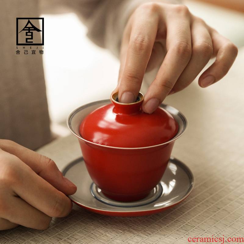 Jingdezhen only three tureen bowl suit white porcelain cups a single tea set large GaiWanCha ceramic cup tea cup