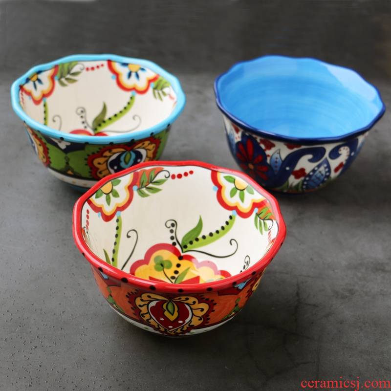Creator of creative hand color rice bowls salad bowl such as use of household ceramic tableware