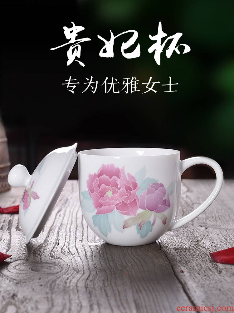 Thousand red up liling hand - made glass girls make tea cups with cover office cup tea ceramic cup