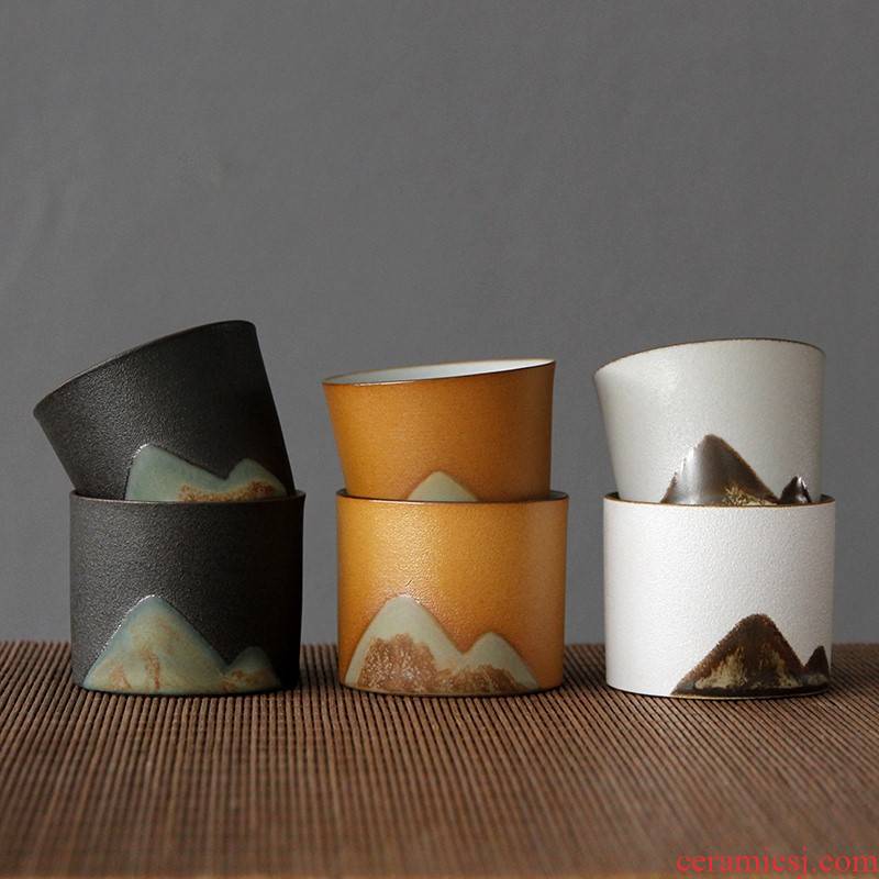 Ceramic sample tea cup kung fu tea cup black Japanese zen cup of colored glaze cup tea cups daily small Ceramic cup